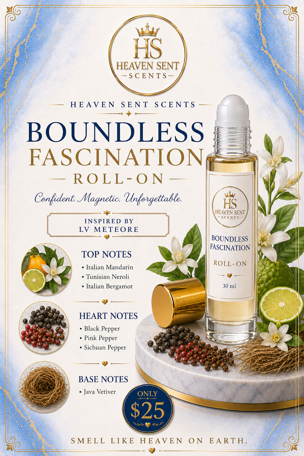 BOUNDLESS FASCINATION "INSPIRED BY LV METEORE" ROLL-ON